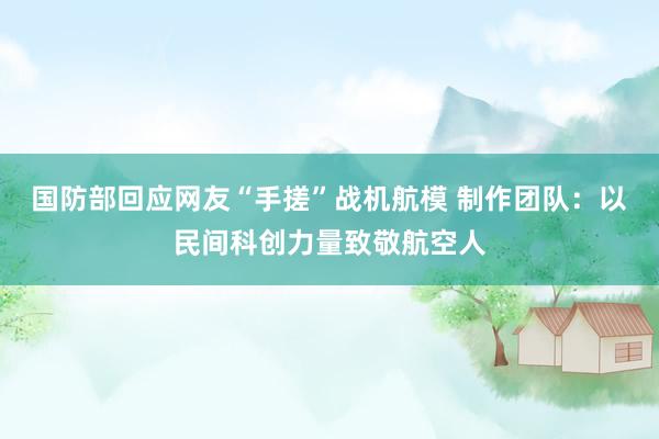 国防部回应网友“手搓”战机航模 制作团队：以民间科创力量致敬航空人