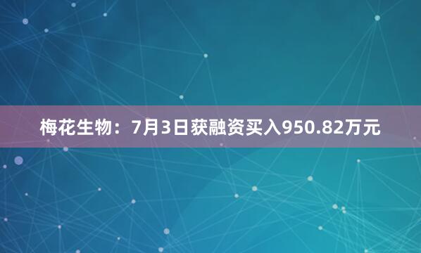 梅花生物：7月3日获融资买入950.82万元